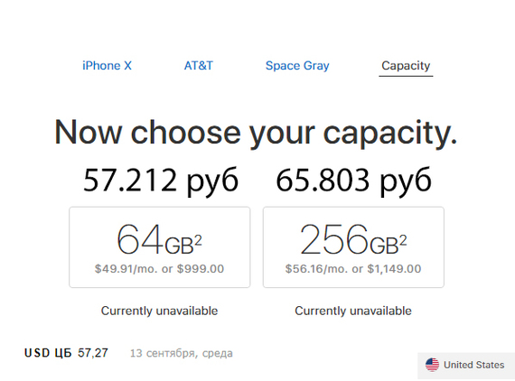 Price difference for iPhone X Russia \ USA. - My, iPhone, iPhone X, Apple, Price, Dollars, Russia, USA