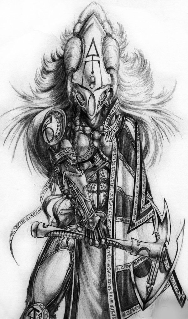 Howling Banshee - Eldar, Howling Banshee, Warhammer 40k, Wh Art, Арт, Длиннопост, Howling Banshees