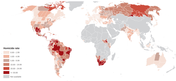 Murder rate in the world - Level, Murder, Peace