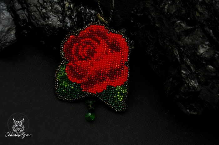 Beadwork. - My, Beads, Needlework, Needlework without process, With your own hands, Handmade, Handmade, the Rose, Flowers
