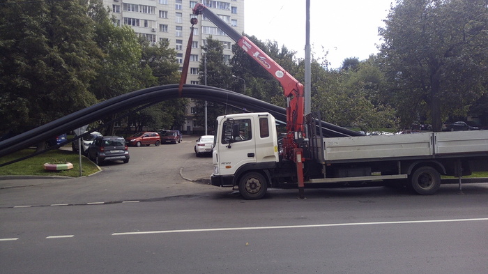 Barrier - My, Barrier, Moscow, Pipe replacement, My