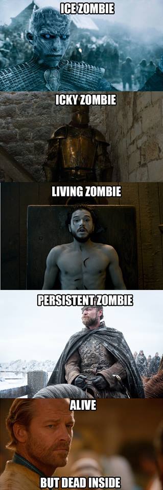 Variety of Game of Thrones Zombies - Jorah Mormont, Beric Dondarrion, Jon Snow, Grigor Kligan, King of the night, Game of Thrones