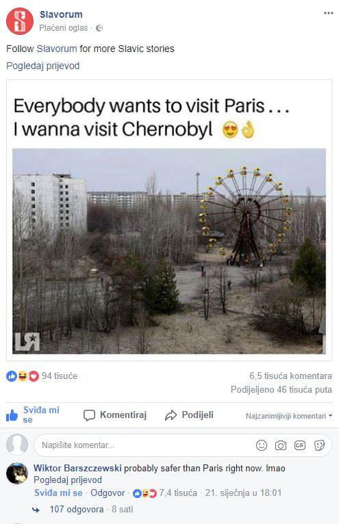 Everyone wants to Paris, but I want to Chernobyl - Picture with text, Paris, Pripyat, Chernobyl, Arabs, 9GAG