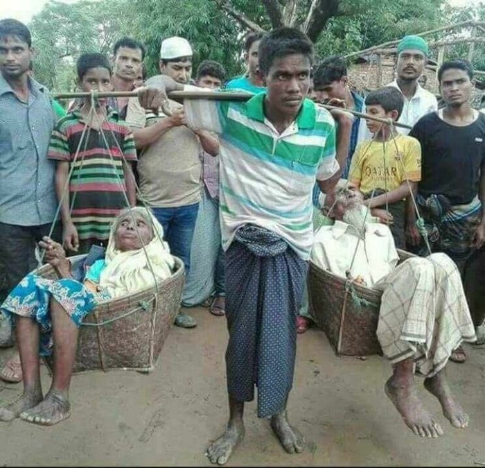 Rohingya Muslim carried his parents nearly 100 miles to avoid Burma's death squads. - Genocide, Buddhism, Muslims, Myanmar