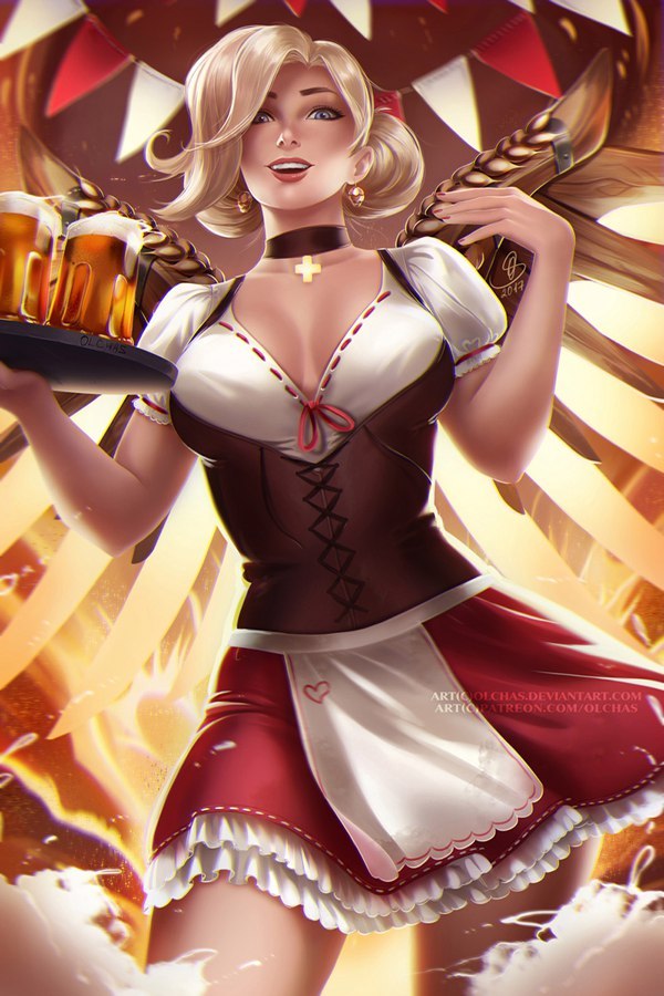 Beer for heroes - Overwatch, Mercy, Olchas