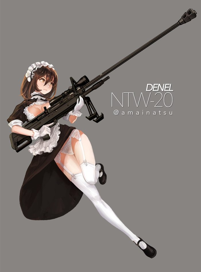 Anime Art - NSFW, Anime art, Anime, Ntw-20, Weapon, Sniper rifle