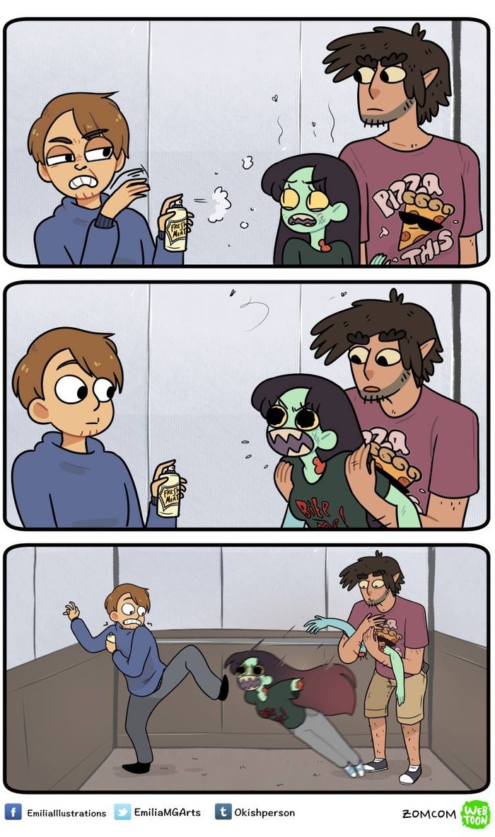 The smell of fresh meat - Comics, Zomcom, Zombie, Deodorant, Meat, Smell