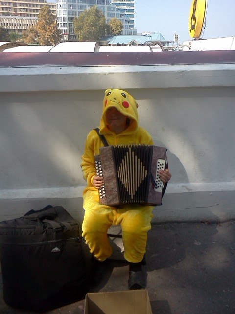 Pikachu plays the harmonica. Sevastopol, embankment. - Pokemon, Pokemon GO, Pikachu