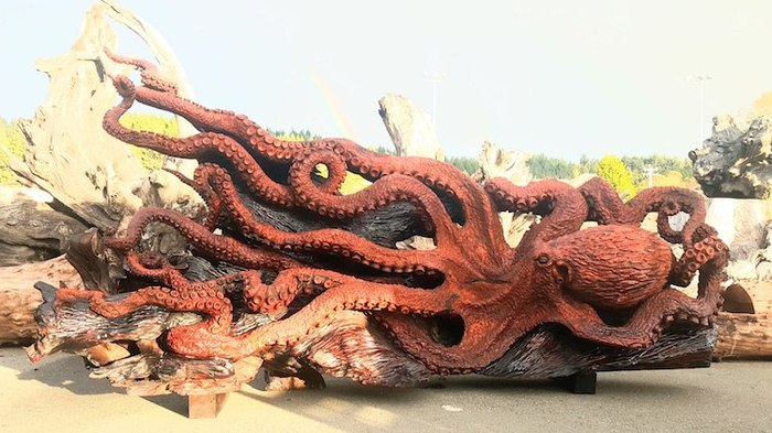 Octopus. - Wood carving, Sculpture, Creation, Art, Zanamiclub, Longpost