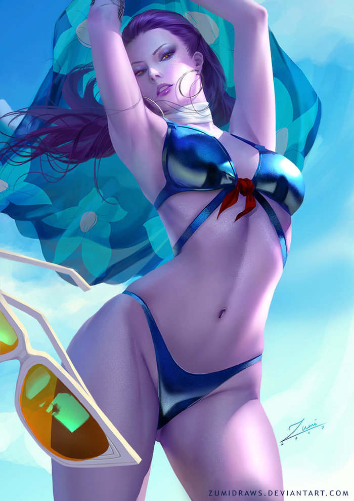 Widowmaker Summer - NSFW, DeviantArt, Девушки, Рисунок, Игры, Overwatch, Widowmaker, Zumidraws