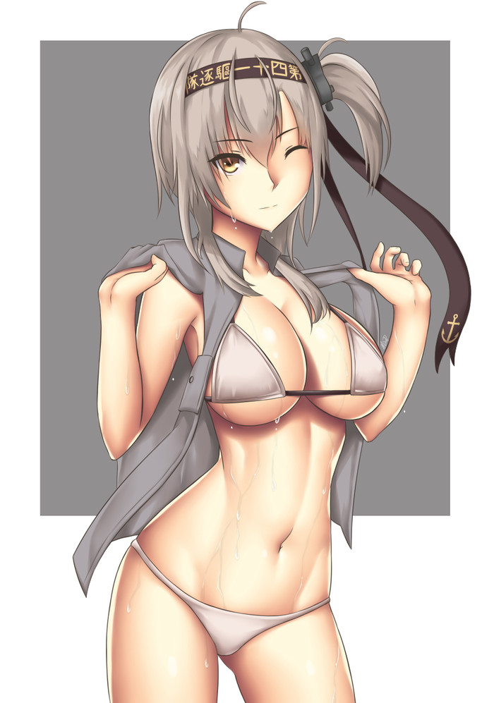 Anime Art - NSFW, Anime art, Anime, Kantai collection, Suzutsuki, Swimsuit