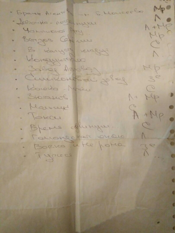 Записки квнщика. Рыба. где-то 2006 год. - Моё, Рыба, КВН, Партитура, Почерк хирурга, Длиннопост