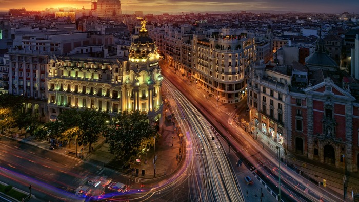 Evening Madrid. - The photo, Landscape, Town, Evening, Madrid