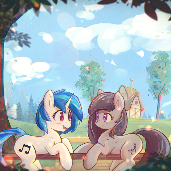 Ov (clean) - My Little Pony, PonyArt, Vinyl Scratch, Octavia Melody, Mirroredsea