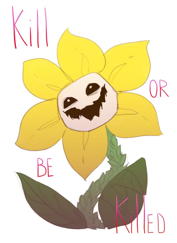 Флауи - Моё, Undertale, Flowey, Flowey the Flower, Арт, Цифровой рисунок, Рисунок, Моё