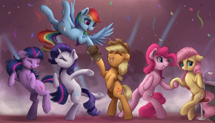 Drunk mares - My little pony, PonyArt, Mane 6, Vanillaghosties