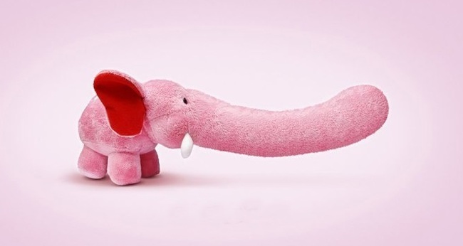 Elephant pikabushnik - Pick-up headphones, Baby elephant, Soft toy