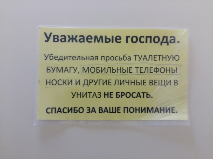 А так хотелось!. - Моё, Общественный туалет, Москва, Зашла выкинуть тлф, Но нельзя