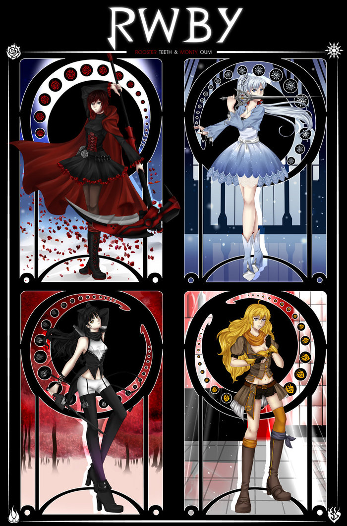   RWBY, Ruby Rose, Weiss Schnee, Blake Belladonna, Yang Xiao Long