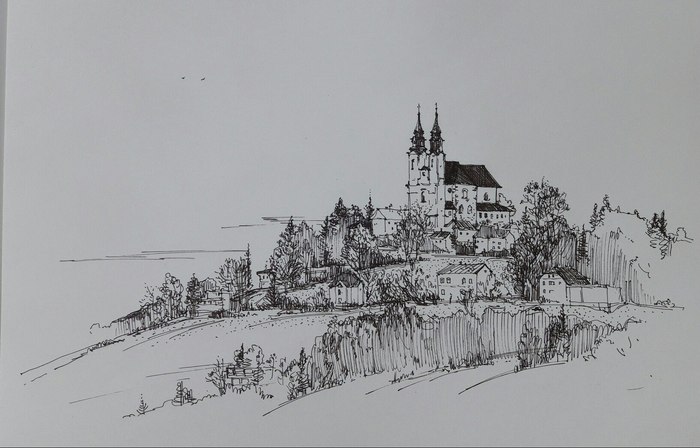 Sketch Linz A3 - My, Sketch, Sketchbook, Sketch, Sketch, Landscape