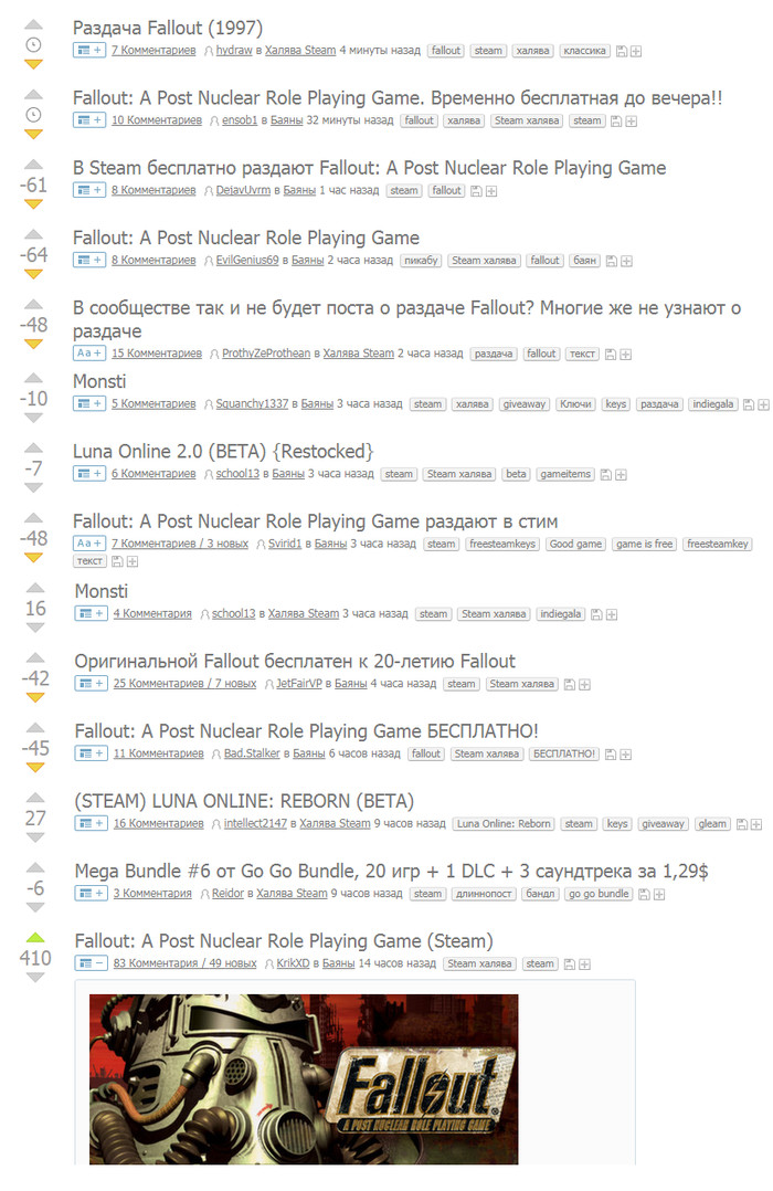 fallout. - My, Fallout, Games, Computer games, Freebie, Bayanometer, Steam, Longpost