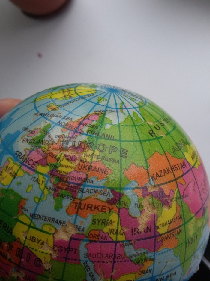 whiterussia. I found such a ball-globe at my niece. A little embarrassing... - My, Error, Knowledge, Republic of Belarus, the globe