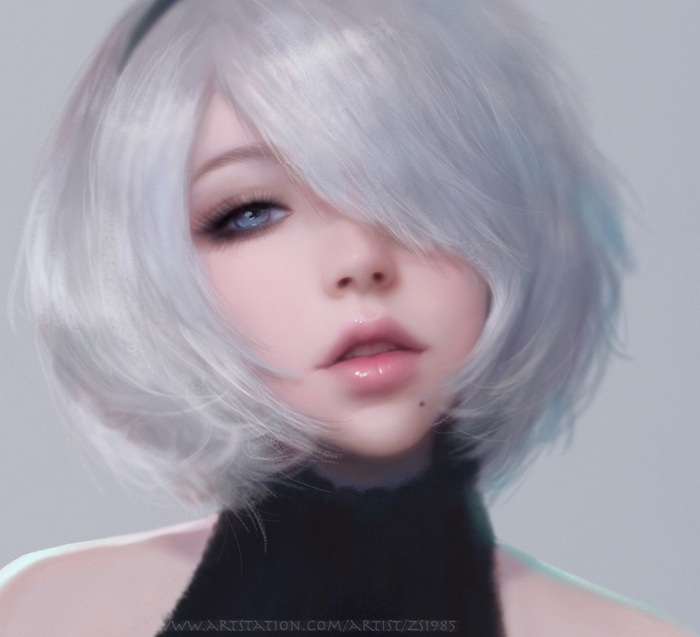 YoRHa No. 2 Type B - Art, Games, NIER Automata, Yorha unit No 2 type B, Ruoxin Zhang