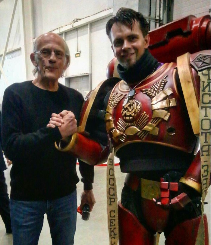 Christopher Lloyd! Emmett Brown and the Soviet Space Marine! Retro futurism kick and time loop! - My, Merlin, , Warhammer 40k, Russian production, Wh humor, Crossover