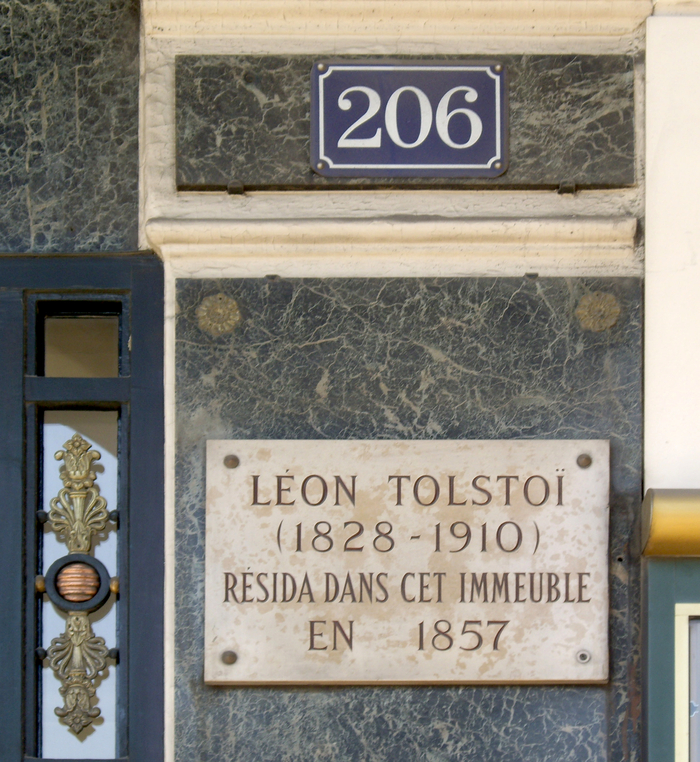 LEON - Paris, Lev Tolstoy, , Plaque