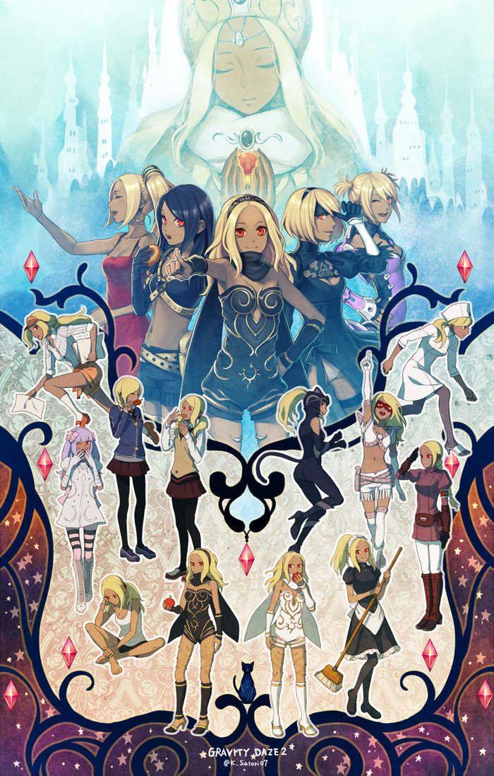 Все образы милашки Кэт. - Gravity Rush, Gravity Rush 2, Kat, Аниме, Игры, Anime Art, Арт, Kat Gravity Rush