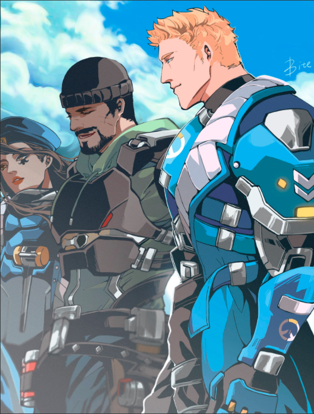 - Overwatch, Ana Amari, Reaper, Soldier 76