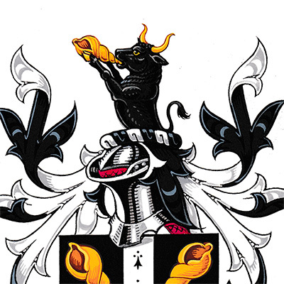 Heraldic crest - My, Coat of arms, Heraldry, Illustrations, Engraving, Bull, Longpost