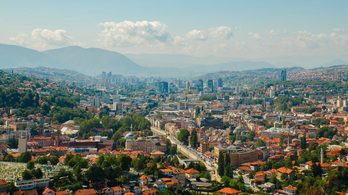 Balkans. Part 2. Sarajevo - My, Landscape, Nikon, Sarajevo, Roof, Sky, The mountains, Balkans, Cemetery, Longpost