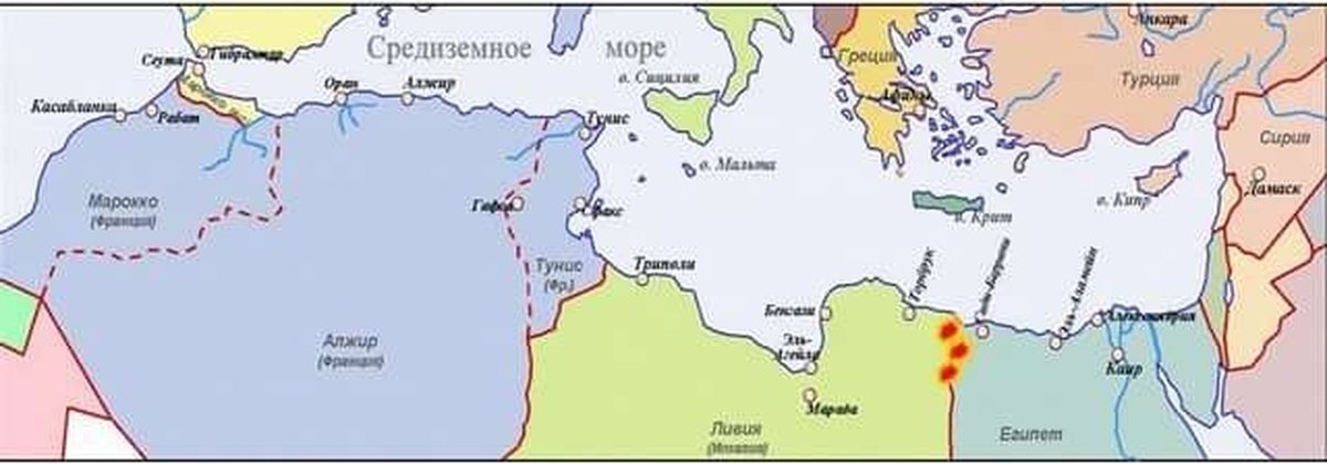 Карта военные действия в северной африке