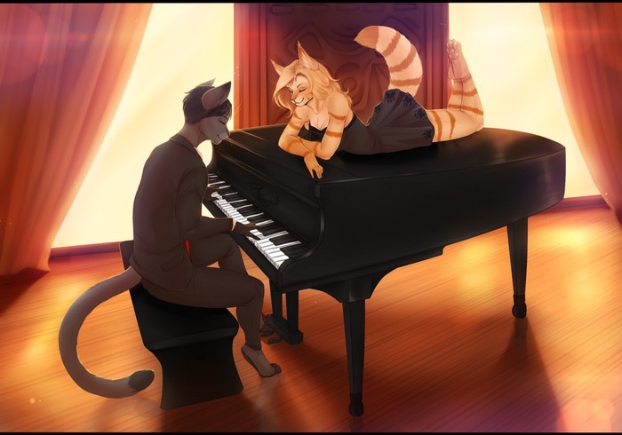 Concert for the beloved - Furry, Anthro, Art, Dafka