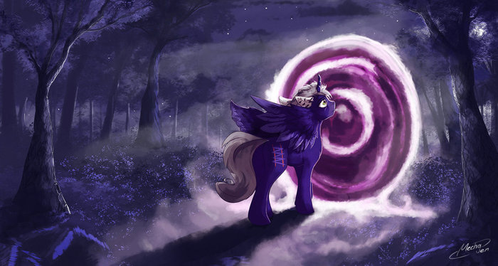 Portal in the forest - My little pony, Original character, Art, Mechagen