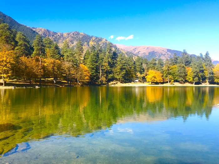 Горное озеро в осенних красках))