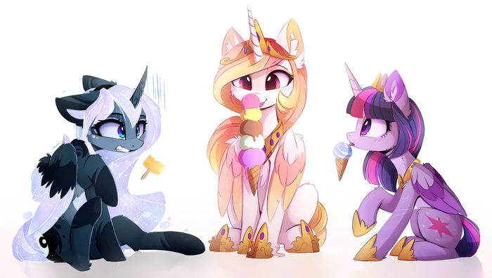 Ice cream by MagnaLuna - My Little Pony, Princess Luna, Princess Celestia, Twilight sparkle, Magnaluna