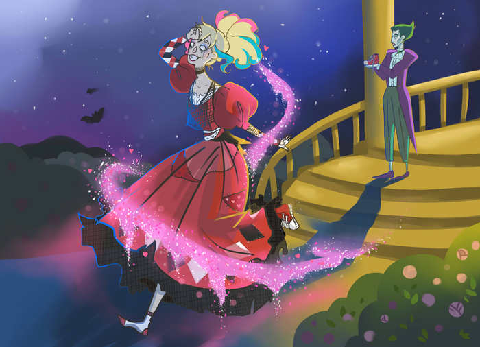 Cinderella in DC style - My, Drawing, Harley quinn, Cinderella