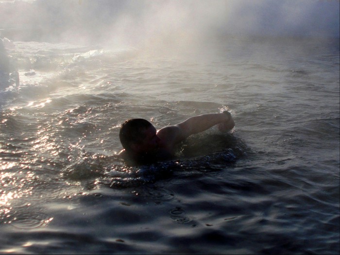 Мороз, солнце, бензопила. Купание в -30° Моржевание, Декабрь, Зимнее плавание, Стишки-порошки, Длиннопост