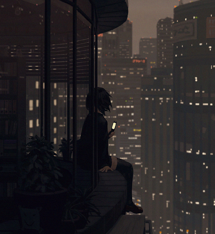 Skyline - Art, Drawing, Girls, Cityscapes, Guweiz, Street photography