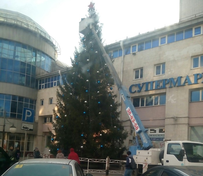 2 Christmas trees in Omsk - My, Omsk, Christmas trees, Holidays