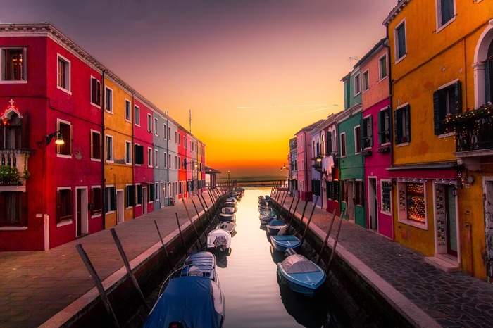 Burano at dawn. - The photo, Landscape, Venice, Burano, dawn