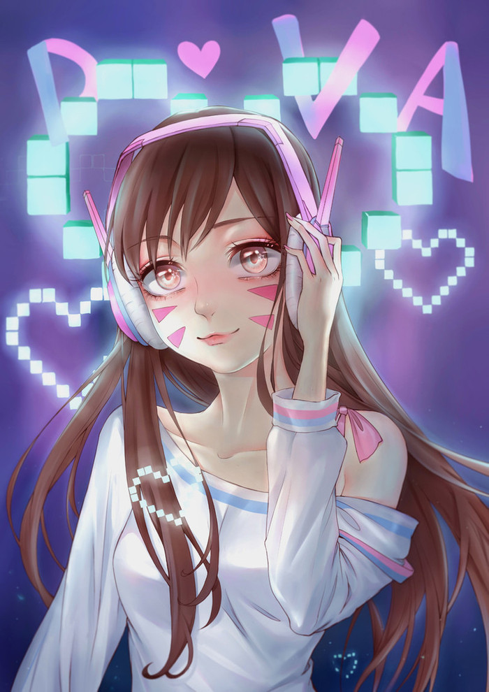 Горячий и роскошный арт D.VA (Overwatch) Leak
