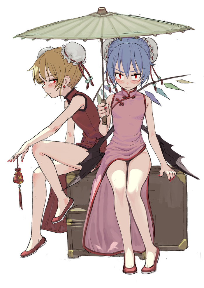 Ѹ   FKEY Flandre Scarlet, Remilia Scarlet, Cirno, Touhou, Anime Art, , , FKEY