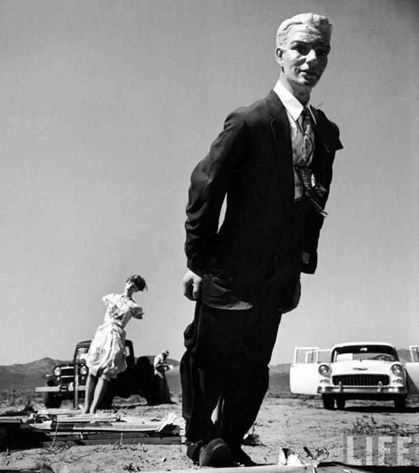 Dummies from the Nevada nuclear test site, 1950s. - From the network, Nuclear tests, Dummy, Michael Jackson