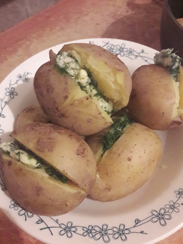 Potatoes with fragrant oil - My, Recipe, Potato, Garnish