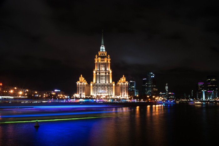 Night embankment, Moscow - My, Moscow, The photo, Moscow City, Excerpt, Embankment, River, Evening, Hello reading tags