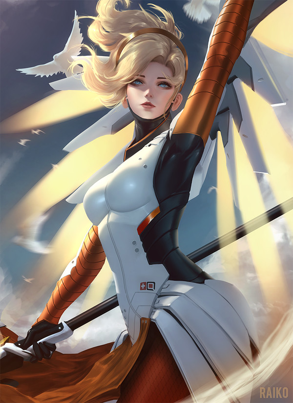 Mercy - Арт, Рисунок, Overwatch, Mercy, Raikoart