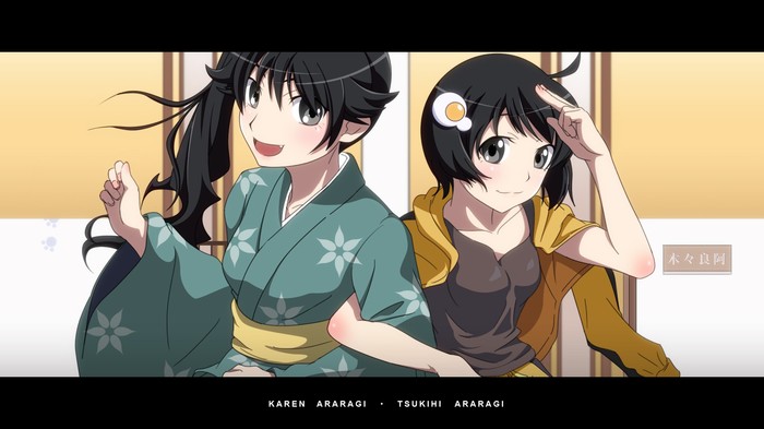 Fire Sisters - Anime, Monogatari series, Araragi karen, Tsukihi araragi, Fire Sisters, Anime art, Longpost